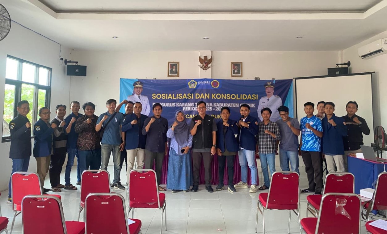 Karang Taruna Kabupaten Gresik Bersama Dinas Sosial Konsolidasi di Kecamatan Dukun